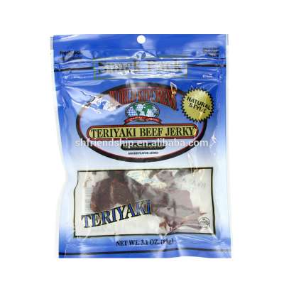 3 Side Seal Plastic Bag Beef Jerky Packaging Bags With Zipper